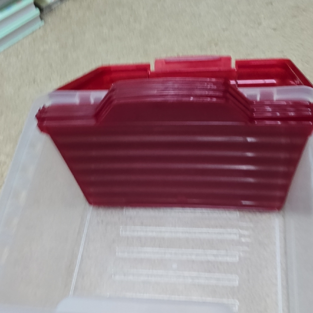 Red Storage Box With Dividers - Picture 7 of 8